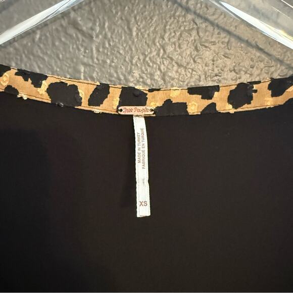 Free People Frenchi Leopard Wrap Mini Dress Size XS - Picture 6 of 8